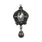 Preview: Tim Holtz - Idea Ology "Assemblage Pendant Jeweled Pendulous" - Metall Charms mit einem Strassstein