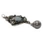 Preview: Tim Holtz - Idea Ology "Assemblage Pendant Jeweled Pendulous" - Metall Charms mit einem Strassstein