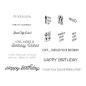 Preview: Spellbinders Stempelset - "Birthday Unboxing Sentiments" - Silikonstempel