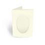 Passepartoutkarte oval 3-Fach DIN A6 in hellcreme