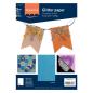 Preview:  Florence - Glitzerpapier 5 Bogen A4 - Türkis - Selbstklebendes Glitzerpapier 