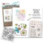 Preview: Polkadoodles  - Colour & Create - Stencil - "  Funky Flower Friend  " - Schablone 