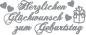 Preview: Klebeschrift "Herzlichen Glückwunsch Geburtstag" silber glänzend 6 Stück