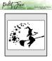 Preview: Picket Fence Studios - Schablone "Flying Witch" Stencil 6x6 Inch