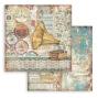 Preview: Stamperia - Designpapier "Lady Vagabond Lifestyle" Paper Pack 8x8 Inch - 10 Bogen