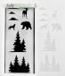 Preview: Picket Fence Studios - Schablone "Winter Forest Scenery" Slim Line Stencil 4x10 Inch