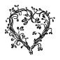 Preview: Holz-Stempel "Herzranke" 3,5x3,3cm