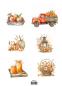 Preview: Reprint - Stanzteile "Fall" Cutouts A4 - 8 Bogen