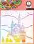 Preview: Art By Marlene - Schablone "Curious Castle" Stencil - Mask 