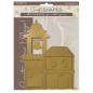 Preview: Stamperia - Holzteile "Silent Sea Village Bell Tower and Bridge Landscape" MDF Crafty Shapes Blanks