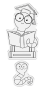 Preview: Crafters Companion - Stempelset & Stanzschablone "Cute Bookworm" Stamp & Dies