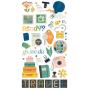 Preview: Simple Stories - Aufkleber "Happy Travels" Chipboard Sticker 
