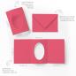 Preview: Passepartoutkarte mit ovalem Ausschnitt und Briefumschlag, DIN C6 in fuchsia