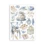 Preview: Stamperia - Washi Papier "Timeless" Washi Pad 14,8x21cm - 8 Bogen