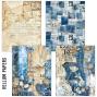 Preview: Ciao Bella - Seiden - und Transparentpapier "Urban Blue Denim" Craftmix Mixed Paper Pack A5