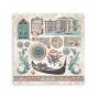 Preview: Stamperia - Aufkleber "Silent Sea" Sticker 16,5x16,5cm - 4 Bogen