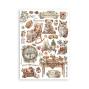 Preview: Stamperia - Washi Papier "The Owl's House" Washi Pad 14,8x21cm - 8 Bogen