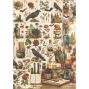 Preview: Ciao Bella - Decopatch Papier "Dark Academia" Rice Paper A5 - 8 Bogen