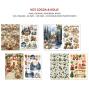 Preview: Ciao Bella - Designpapier & Stanzteile "Hot Cocoa & Holly" Junk Journal Ephemera Book A4 - 32 Bogen