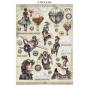 Preview: Stamperia - Papier, Aufkleber & Stanzteile "Voyages Fantastiques" Junk Journal Backgrounds,Stickers,Cut-Outs