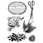 Preview: Sizzix - Schablone & Stempelset "Stitches" Stencil & Clear Stamps by Mark Montano