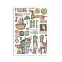 Preview: Stamperia - Washi Papier "Furry Friends" Washi Pad 14,8x21cm - 8 Bogen