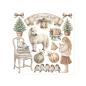 Preview: Stamperia - Transfer Aufkleber "White Christmas by Cristina Radovan" Rub-On Kit