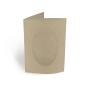 Passepartoutkarte oval 3-Fach DIN A6 in kraft grau