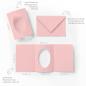 Preview: Passepartoutkarte mit ovalem Ausschnitt und Briefumschlag, DIN C6 in babypink