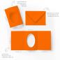 Preview: Passepartoutkarte mit ovalem Ausschnitt und Briefumschlag, DIN C6 in orange