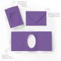 Preview: Passepartoutkarte mit ovalem Ausschnitt und Briefumschlag, DIN C6 in violett