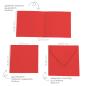 Preview: Faltkarte 15x15cm mit Briefumschlag 16x16cm in rot