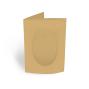 Passepartoutkarte oval 3-Fach DIN A6 in kraft sand