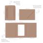 Preview: Passepartoutkarte mit rechteckigem Ausschnitt und Briefumschlag, DIN C6 in taupe