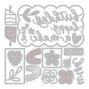 Preview: Sizzix - Stanzschablone "Birthday Doodles by Letters" Thinlits Craft Dies by Shells
