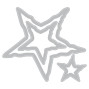 Preview: Sizzix - Schablone & Stanzen "Script Layering Stars" Stencil & Framelits Die - by Vicki Boutin