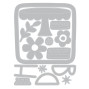 Preview: Sizzix - Schablone & Stanze "Let's Eat Cake!" Thinlits Die Set & Stencil by Catherine Pooler