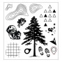 Preview: Sizzix - Stempel & Schablone "Outdoor Essentials" Stencil & Clear Stamps Design by 49 & Market