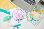Preview: Sizzix - Schablone & Stanze "Let's Eat Cake!" Thinlits Die Set & Stencil by Catherine Pooler