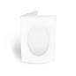 Passepartoutkarte oval 3-Fach DIN A6 in weiss