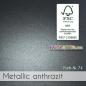 Preview: Faltkarte 250g/m² DIN A7 in metallic anthrazit