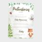 Preview: Patenbrief "Waldtiere" | Taufgeschenk | Taufe | Patengeschenk | personalisiert