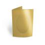 Passepartoutkarte oval 3-Fach DIN A6 in metallic gold