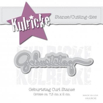 Kulricke Stanzschablone "Geburtstag Wave/Curl" Craft Die | Wortstanze | Stanze