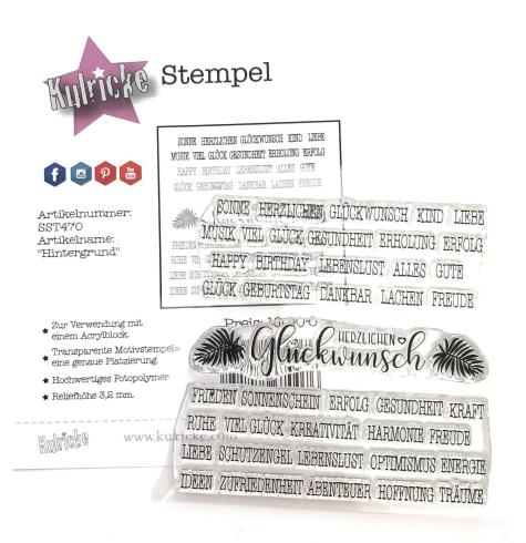 Kulricke Stempelset "Hintergrund" Clear Stamp Motiv-Stempel