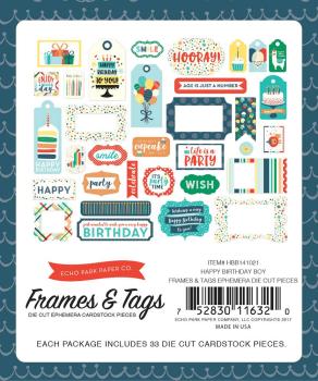 Echo Park "Happy Birthday Boy" Ephemera Frames & Tags