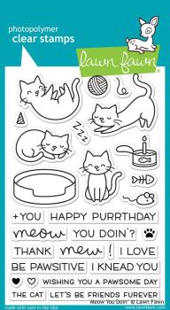 Lawn Fawn Stempelset "Meow You Doin'" Clear Stamp