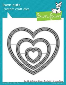 Lawn Fawn Craft Die - Outside In Stitched Heart Stackables