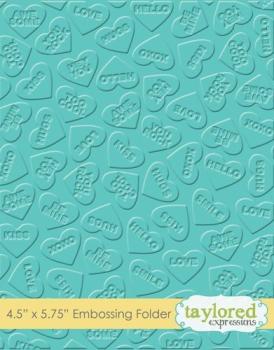 Taylored Expressions Embossing Folder "Conversation Hearts"
