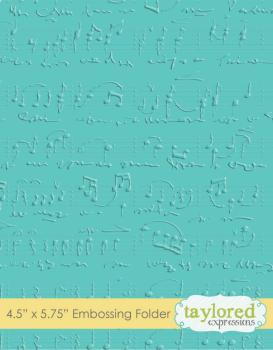 Taylored Expressions Embossing Folder "Sheet Music - Musik Noten"